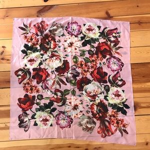 Accessories - Floral Square Satin Scarf Accessories - Floral Square Satin Scarf